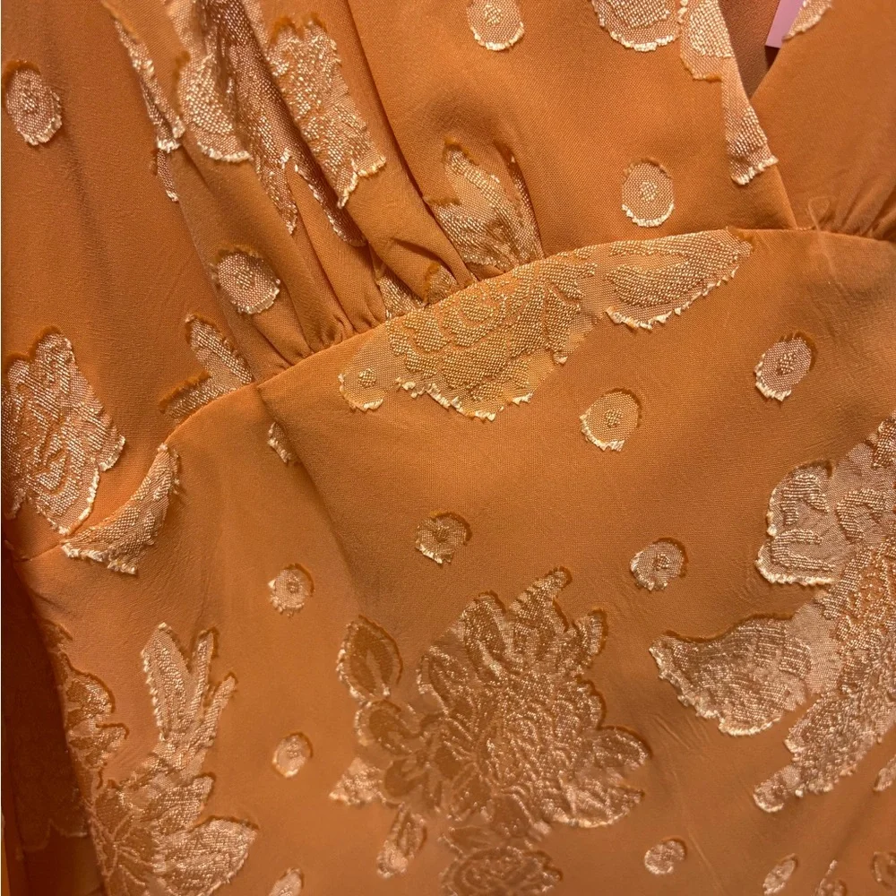 Hello Molly Orange Floral Long Sleeve Dress - Picture 4 of 6